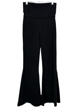 Aerie Offline Black High Rise OG Foldover Super Flare Yoga Pants Leggings Medium